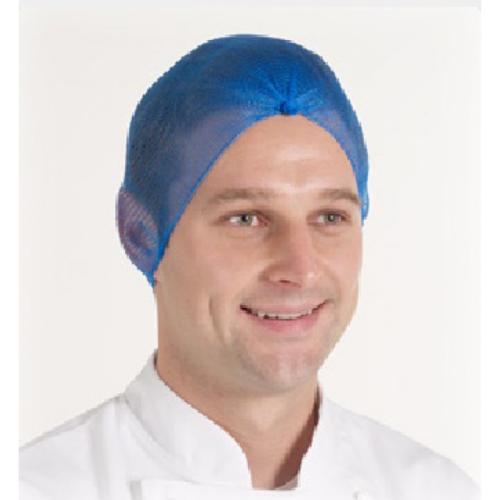 Hairtite Blue Disposable Hair Net for Food Industry Use, Non-Metal Detectable, 144 per Package