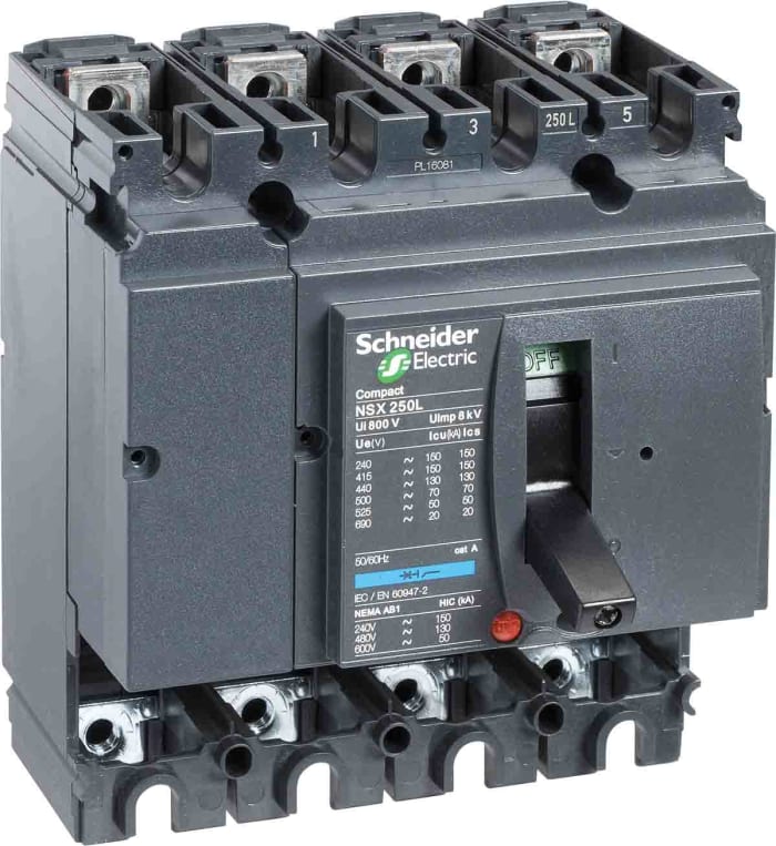 Disjoncteur Schneider Electric NSX 3 pôles, 400A, pouvoir de coupure 70 kA, montage fixe