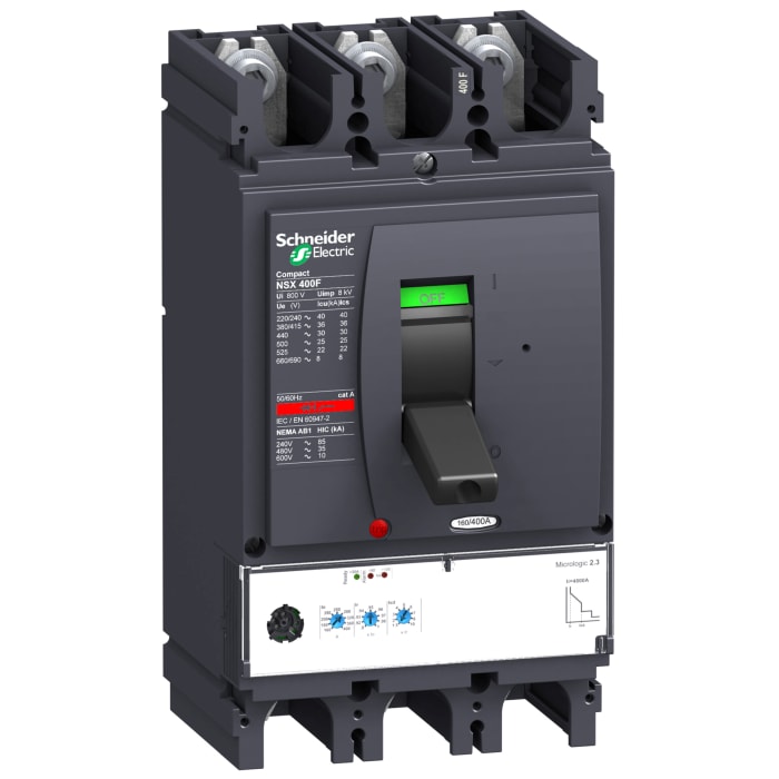MCCB Schneider Electric, 3 Polos, 250A, Capacidad de Ruptura 50 kA, Montaje fijo, NSX, LV4