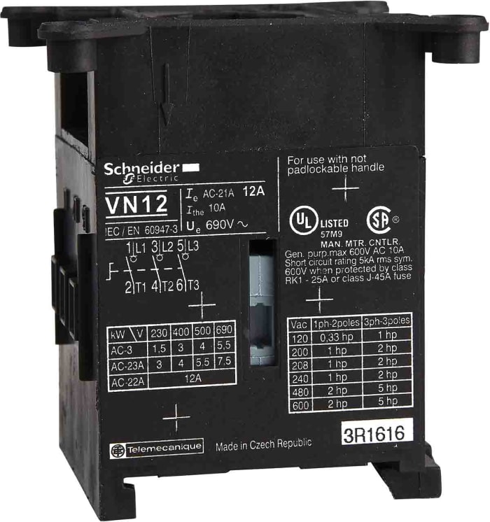 VN20 Schneider Electric | Schneider Electric 3 Pole Isolator Switch