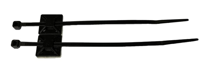 RS PRO Cable Tie, MOUNT AND TIE ASSEMBLY, Black Nylon, Pk-50