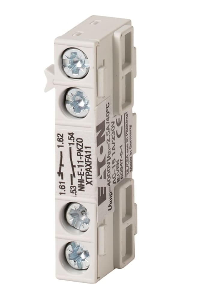 Eaton Auxiliary Contact, 2 Contact, 1NC + 1NO, Front Mount NHI-E