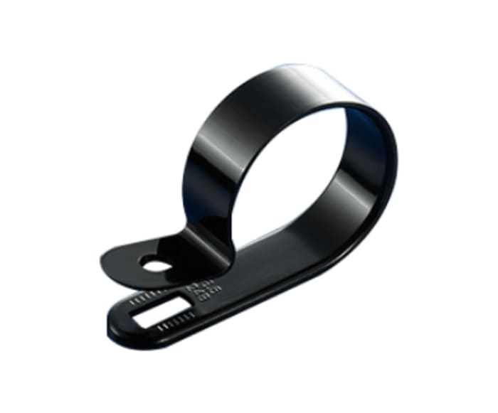 RS PRO 5 mm ID Black, Polyamide 66 P-Clip