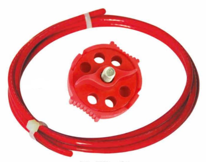 RS PRO Red 6-Lock Polypropylene, Stainless Steel Economy Multipurpose Cable Lockout, 8.25mm Shackle