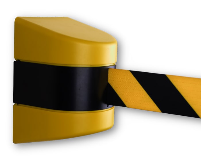 RS PRO Yellow/Black ABS Retractable Barrier, 9m, Yellow/Black Tape