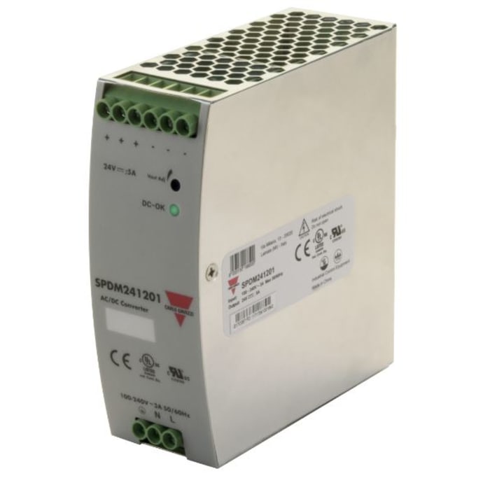 Carlo Gavazzi SP Switched Mode DIN Rail Power Supply, 240V ac ac Input, 24V dc dc Output, 5A Output