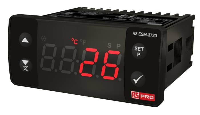 RS PRO Panel Mount PID Temperature Controller, 77 x 35mm 1 Input, 2 Output Relay, SSR, 10 → 30 V Supply Voltage