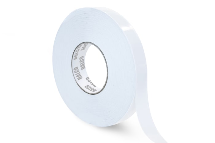 RS PRO F20 White Double Sided Paper Tape, 0.1mm Thick, 19mm x 50m