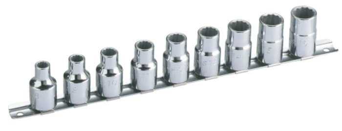 SAM 9-Piece Metric 1/2 in Standard Socket Set, 12 point