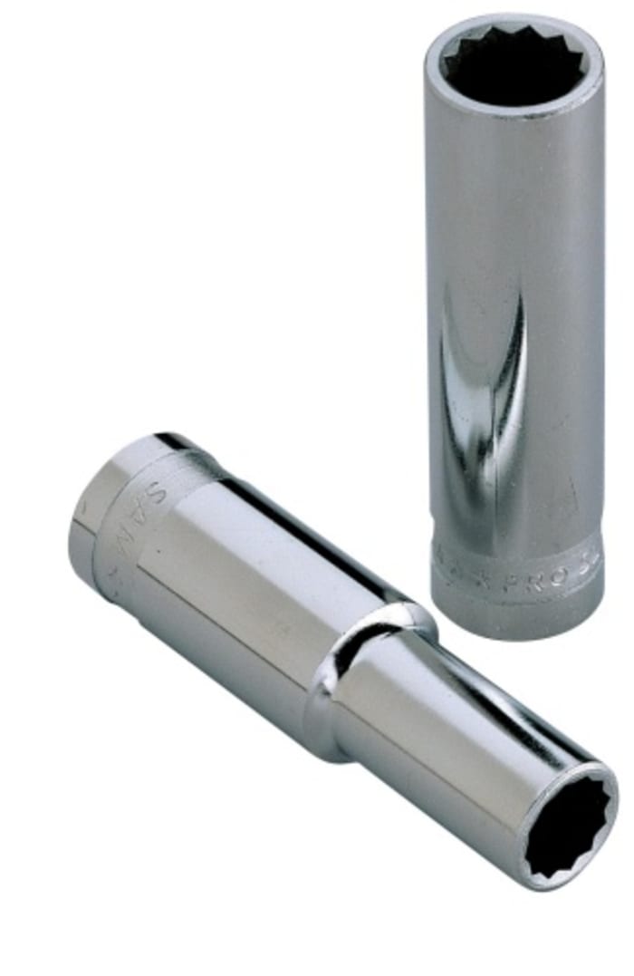 SAM 1/2 in Drive 17mm Deep Socket, 12 point, 82 mm Overall Length