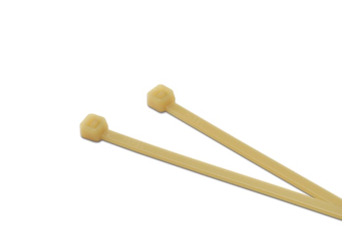 RS PRO Cable Tie, 300mm x 4.8 mm, Natural, Pk-100