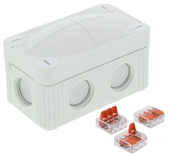 Caja de conexiones WISKA 10109901, Polipropileno, 85mm, 49mm, 51mm, 85 x 49 x 51mm, IP66, IP67