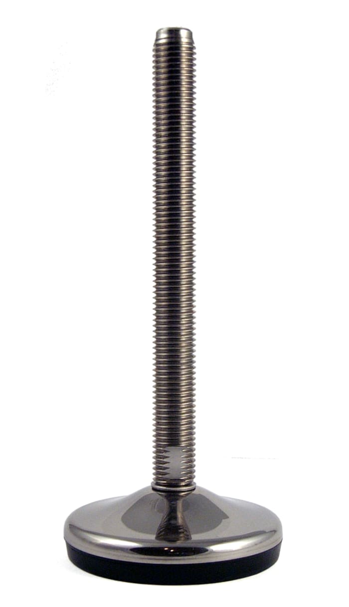 RS PRO M8 40 mm Dia. Adjustable Foot, Stainless Steel, 300 kg Static Load Capacity 10 ° Tilt Angle