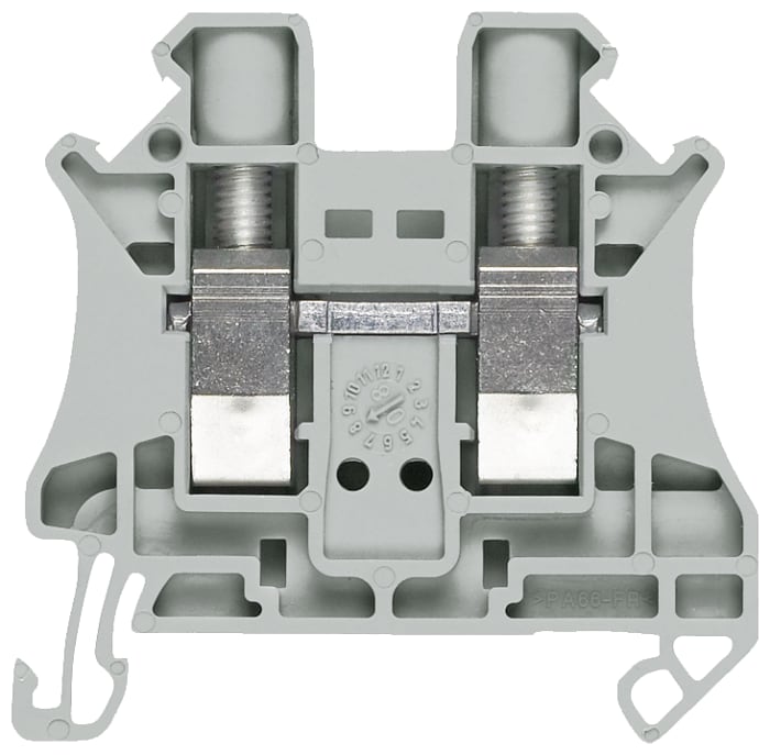 Bloc de jonction rail DIN Siemens 8WH1000, 10mm², A visser, Gris