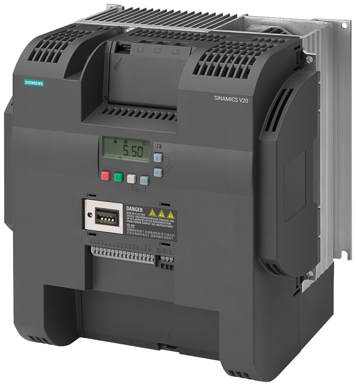 Siemens Inverter Drive, 22 kW, 3 Phase, 380 → 480 V ac, 60 A, SINAMICS V20 Series