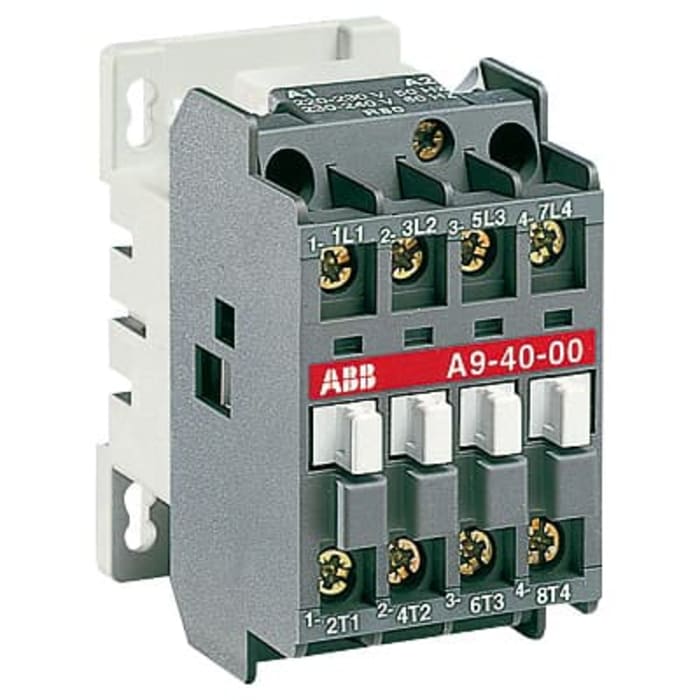 ABB A9-40-00 A Line Contactor, 220 → 230 V Coil, 4-Pole, 25 A, 4 kW, 4NO