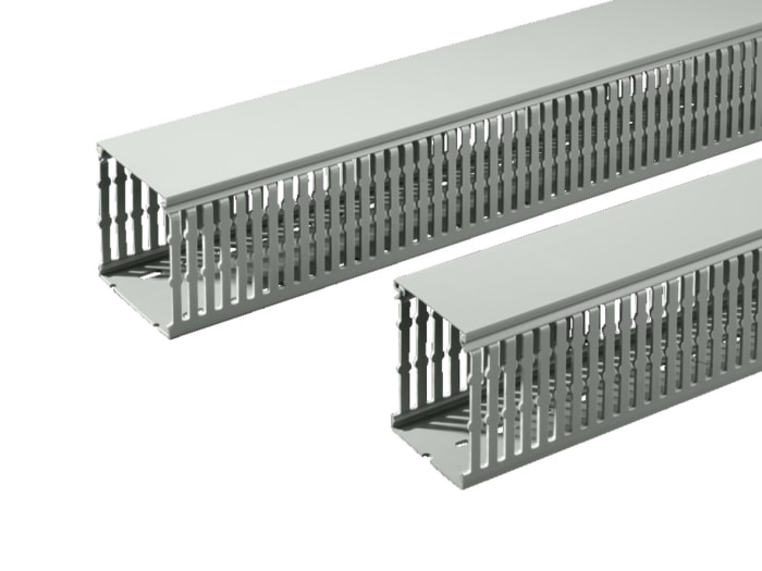 Rittal TS Series PVC Cable Duct for Use with Mounting Plate, 2000 x 80 x 80mm