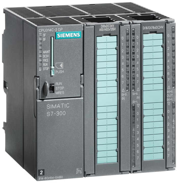 Siemens S7-300 Series PLC CPU for Use with SIMATIC S7-300 Series, 24 (Digital Input 5 switch as Analogue Input)-Input,