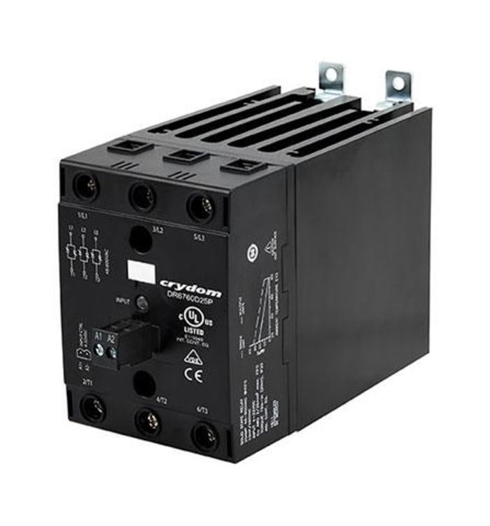 Sensata Crydom DR67 Series Solid State Relay, 25 A Load, DIN Rail Mount, 600 V ac Load