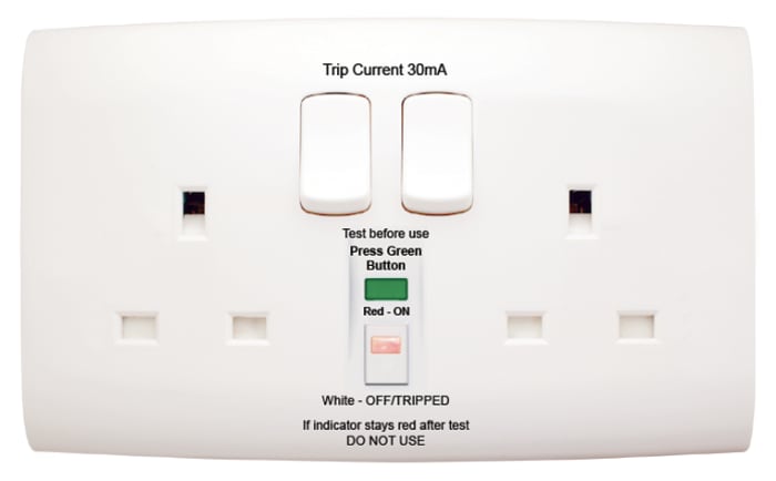 Embase différentielle Contactum, 13A 2 embase(s) IP2X 220 → 250 V.