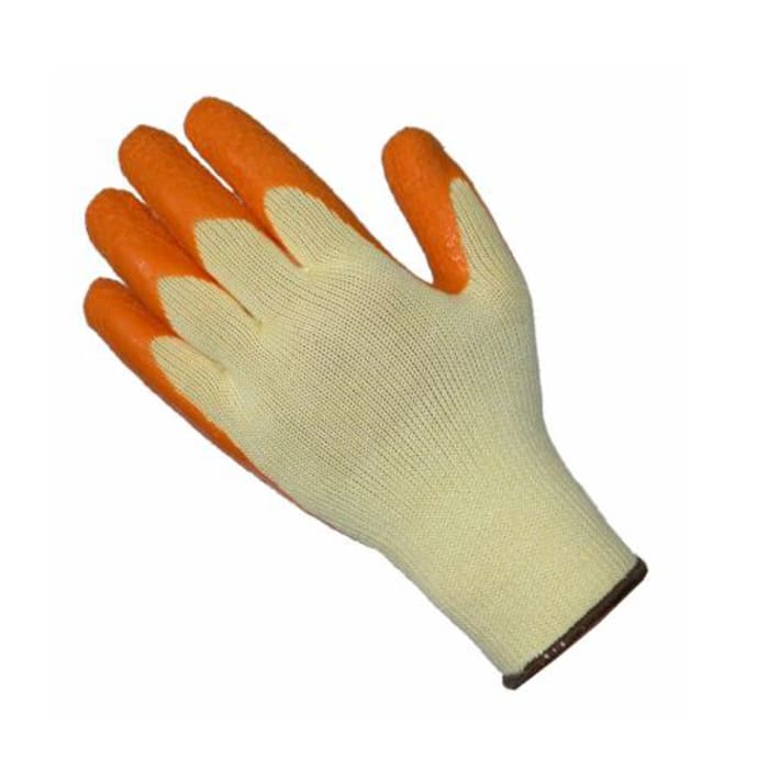 Liscombe Orange Polycotton Cut Resistant Work Gloves, Size 9, Latex Coating