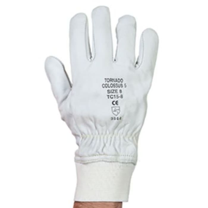 Tornado Tornado Grey Yarn Cut Resistant Gloves, Size 10, Leather Coating