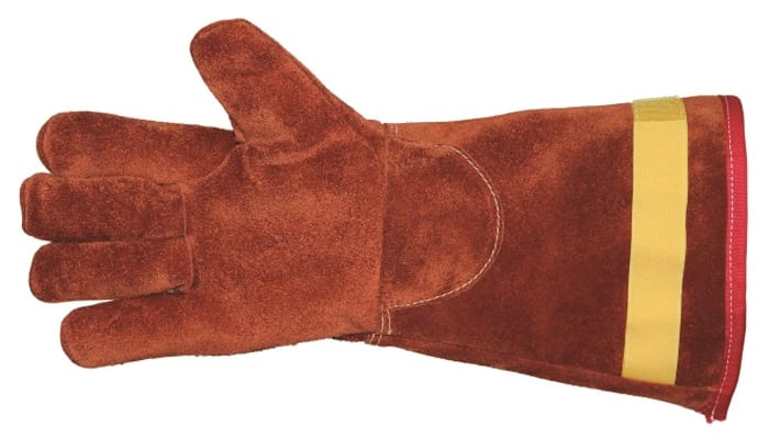 Liscombe L6 Brown Leather Work Gloves, Size 9, Brontoguard Leather Coating