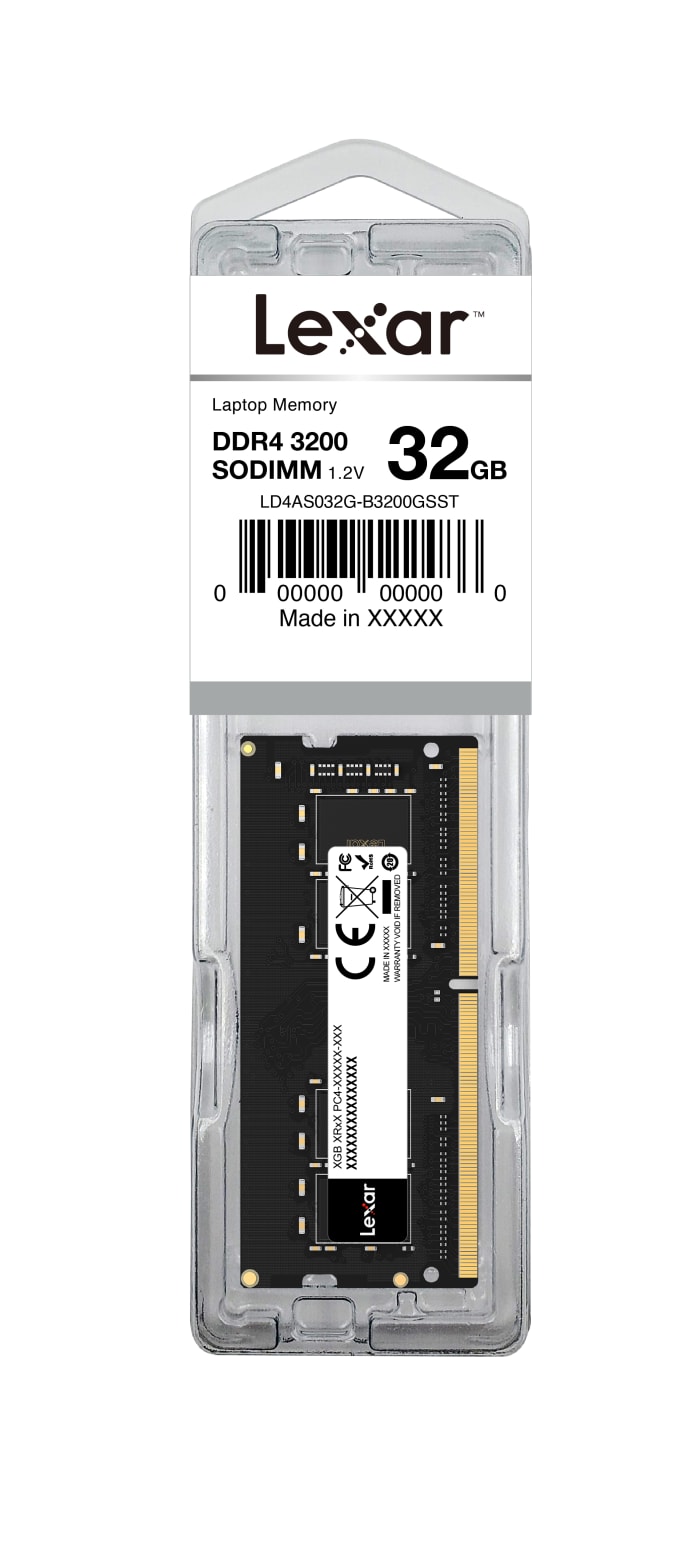 LD4AS032G B3200GSST Lexar Lexar 32 GB DDR4 Laptop RAM 3200MHz DIMM 1.2V 230 4391 RS Components