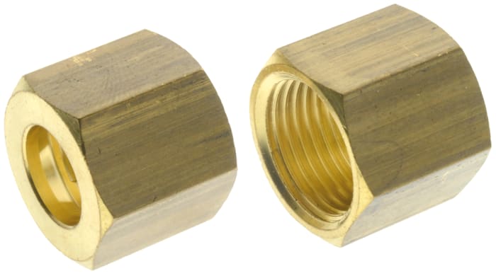 RS PRO, RS PRO Brass Compression Fitting, Straight Threaded Nut, Female  M12, 230-5188