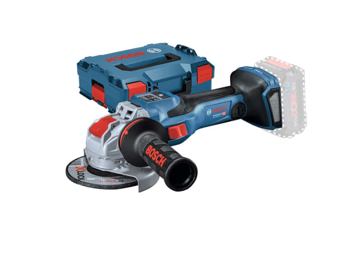 Amoladora angular Bosch GWX 18V-15C a batería de 18V 1.5kW, diámetro de disco 125mm, 11000rpm