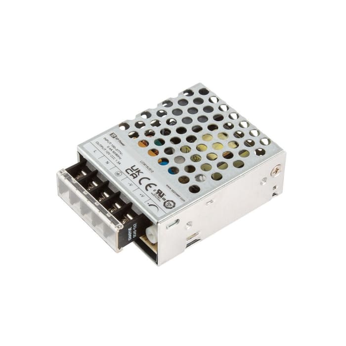 XP Power AC-DC Power Supply, LCW15US24, 24V dc, 0.625A, 15W, 1 Output, 85 → 305V ac Input Voltage