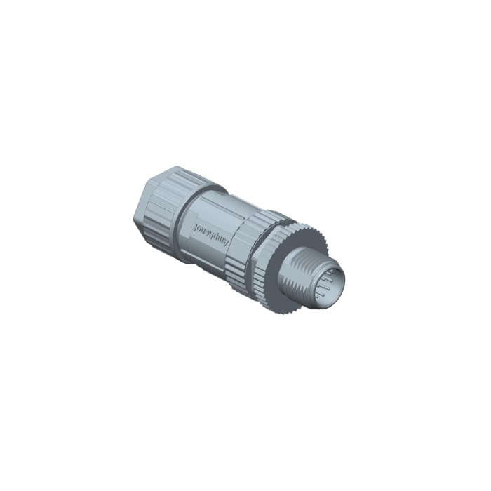 Amphenol Industrial Circular Connector, 4 Contacts, Cable Mount, M12 Connector, Plug