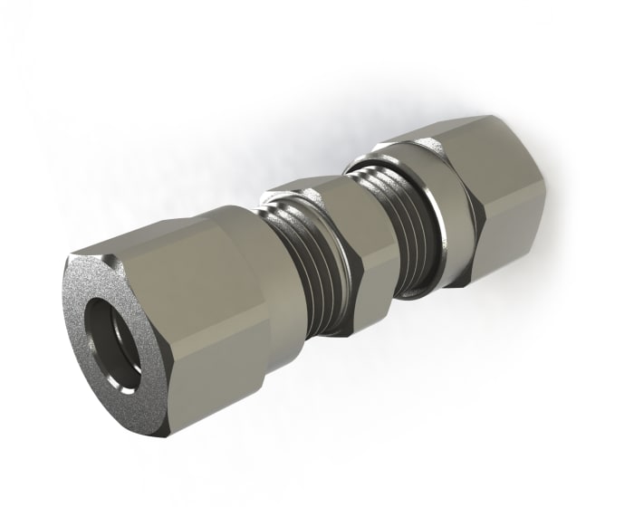RS PRO 69460 Series Pneumatic Straight Tube-to-Tube Adapter, Push In 8 mm, Push In 8 mm