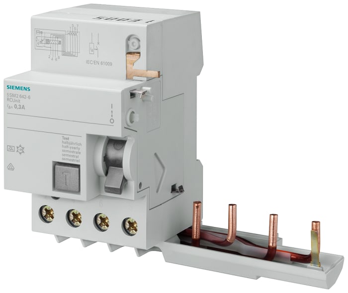 Interrupteur différentiel Siemens 5SM2342, 4 Pôles, 40A, 30mA, Type AC