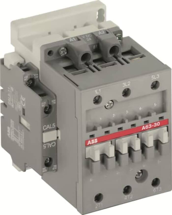 Contacteur ABB série A Line, 3 pôles , 4 NO + 1 NF, 65 A, 220 → 230 V., 37 kW