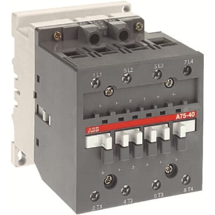 ABB A75-40-00 A Line Contactor, 220 → 240 V Coil, 4-Pole, 75 A, 40 kW, 2NO+2NC