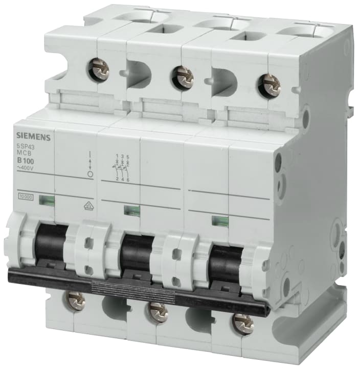 Siemens SENTRON 5SP MCB, 3P, 100A Curve C