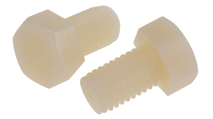 RS PRO Plain Nylon, Hex Bolt, M12 x 20mm