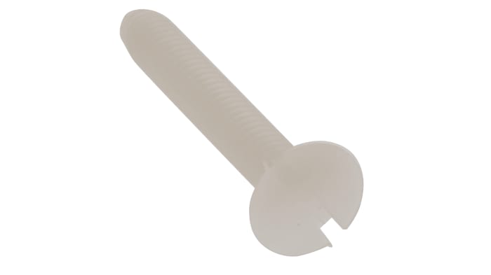 RS PRO Slot M2.5 Countersunk Nylon Machine Screws DIN 963 x 16.0mm