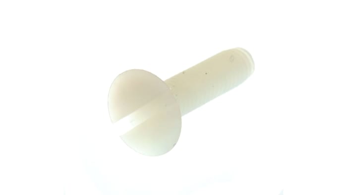 RS PRO Slot M4 Countersunk Nylon Machine Screws DIN 963 x 16.0mm