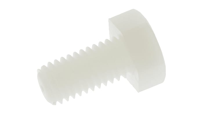 RS PRO Plain Nylon, Hex Bolt, M8 x 16.0mm