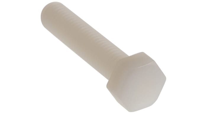 RS PRO Plain Nylon, Hex Bolt, M8 x 40mm