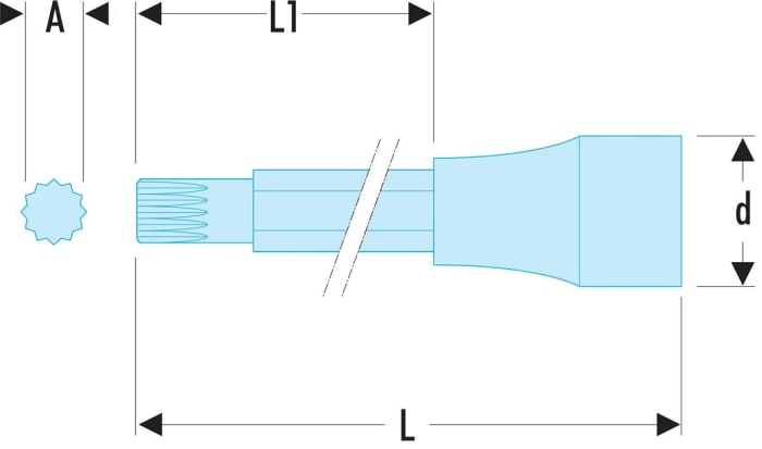 FACOM Verbindungsstück 1/2 Zoll Mit XZN-Einsatz - 10 Mm - Länge 100 Mm - Für Schraubendreher