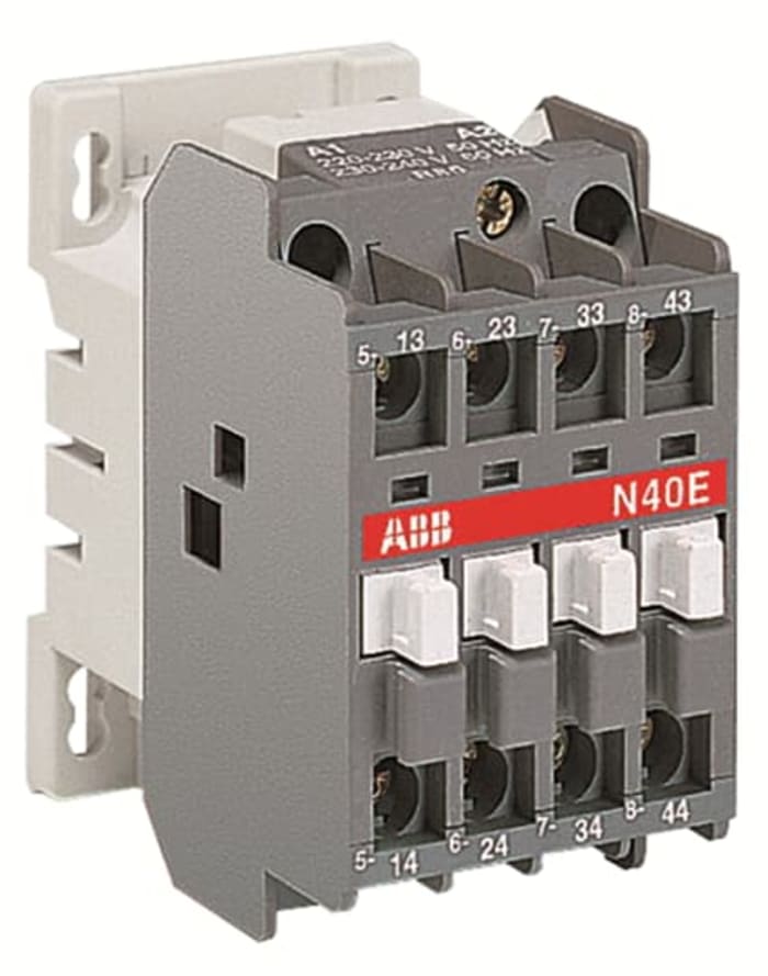 ABB Contactor Relay 1 NC, 3 NO, 6 A F.L.C, 2 A Contact Rating, 110 V dc, SP