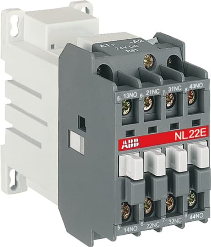 ABB Contactor Relay 1 NC, 3 NO, 6 A F.L.C, 2 A Contact Rating, 110 V dc, SP