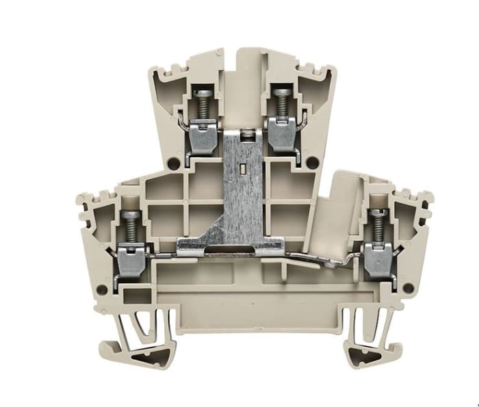 1022300000 Weidmüller Weidmuller WDK Series Dark Beige Double Level Terminal Block, 2.5mm²