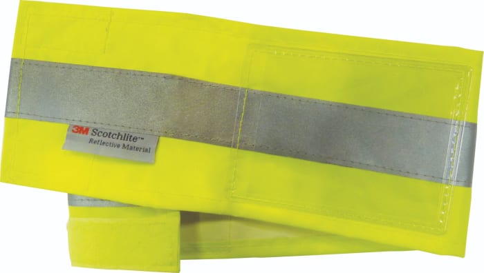 Delta Plus Haute Visibilité Yellow Reusable Polyester Arm Band for Construction Use, 500mm Length, Adjustable