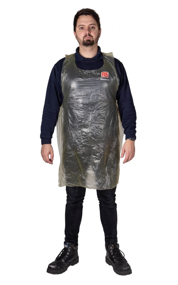 Reldeen Yellow Polythene Liquid Resistant Disposable Apron
