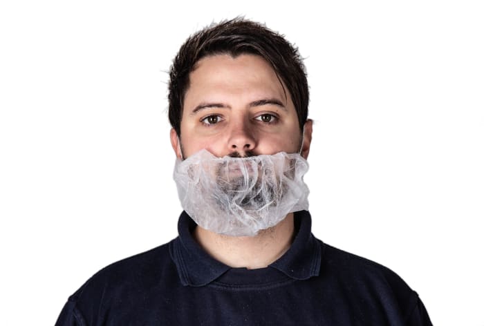 Reldeen White Disposable Beard Mask for Food Industry Use, One-Size, Beard Mask Type, Non-Metal Detectable