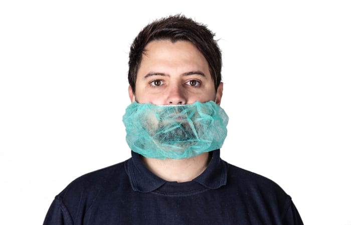 Reldeen Green Disposable Beard Mask for Food Industry Use, One-Size, Beard Mask Type, Non-Metal Detectable